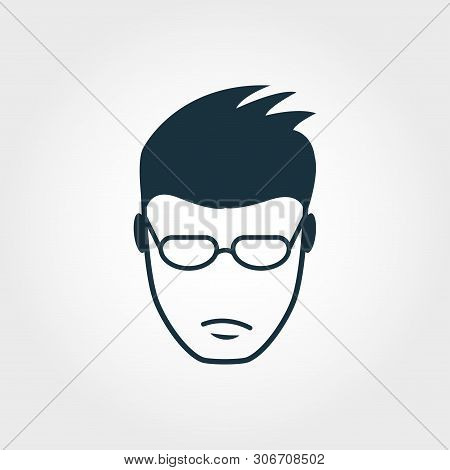 A Man Without A Beard Vector Icon Symbol. Creative Sign From Barber Shop Icons Collection. Filled Fl