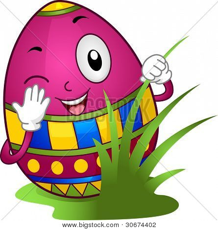 Иллюстрация пасхальное яйцо прятаться за трав