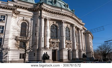 Sofia, Bulgaria - December 20 2016: University Of Sofia St. Kliment Ohridski, Bulgaria