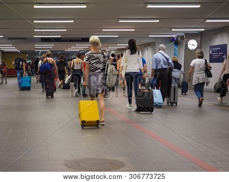 Travellers At Berlin Schoenefeld Airport In Berlin