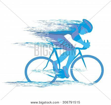 Cycling Race Stylized Backgrond Poster , Vector Illustration