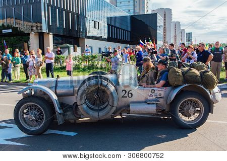 Novokuznetsk, Russia, 13 June 2019: The 7th Peking To Paris Motor Challenge 2019. Alvis Firefly Leav
