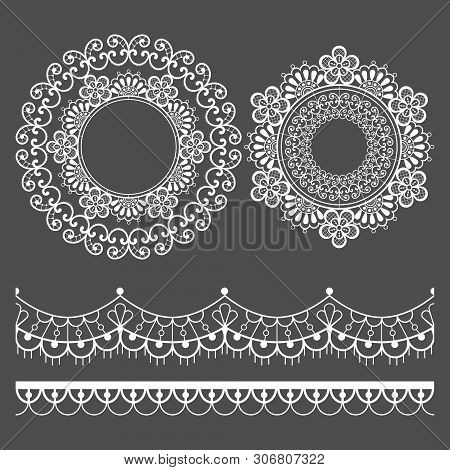 Mandala Lace Vector Pattern And Seamless Lace Design Collection, Retro Ornaments Design With Flowers