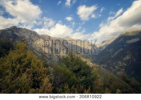 Very Nice Valley In Mountain Pyrenees Of Spain (valley Name Is Vall De Nuria)