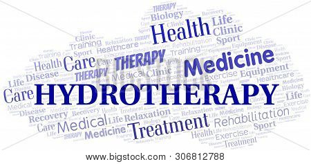 Hydrotherapy Word Cloud. Wordcloud Made With Text Only.