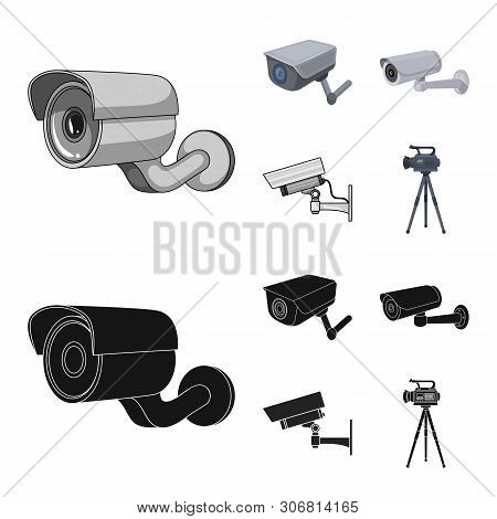 Vector Illustration Of Camcorder And Camera Symbol. Collection Of Camcorder And Dashboard Vector Ico