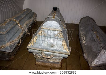 Spas-prognanye, Russia - June 2019: The Graves Of The Mathematician Chebyshev And His Brothers In Th