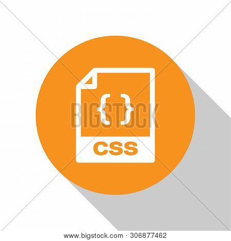 White Css File Document Icon. Download Css Button Icon Isolated On White Background. Css File Symbol