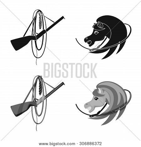 Vector Illustration Of Texas And History Logo. Set Of Texas And Culture Stock Vector Illustration.