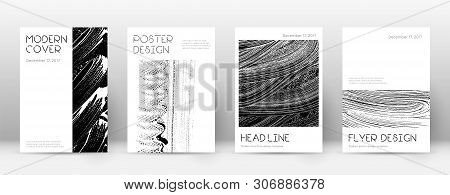 Cover Page Design Template. Minimal Brochure Layout. Captivating Trendy Abstract Cover Page. Black A
