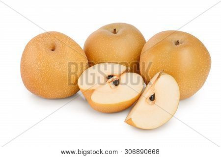 Fresh Asian Pear Isolated On White Background