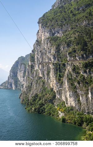 Ponale Road At Lake Garda In Italy