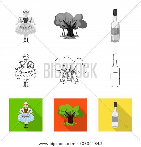 Isolated Object Of Traditional And Tour Icon. Collection Of Traditional And Landmarks Vector Icon Fo