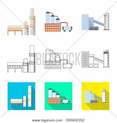 Vector Illustration Of Production And Structure Sign. Set Of Production And Technology Vector Icon F