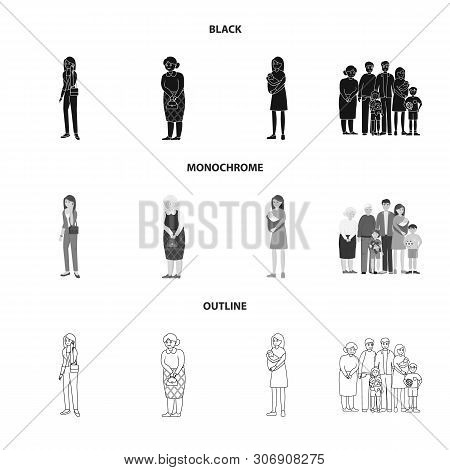 Vector Design Of Character And Avatar Symbol. Set Of Character And Portrait Stock Vector Illustratio