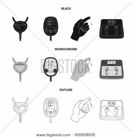 Vector Illustration Of Diet And Treatment Logo. Set Of Diet And Medicine Vector Icon For Stock.