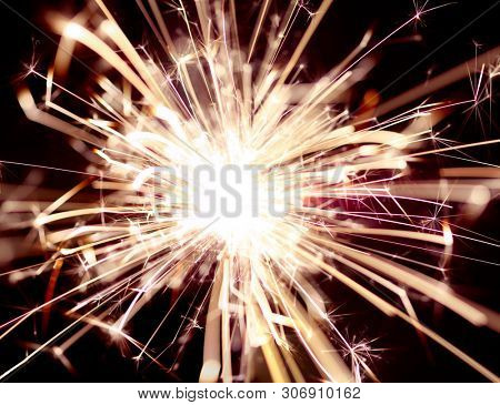 Close up of burning sparker