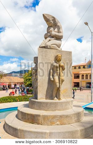Chia Colombia June 13 These Sculpture Dedicated To The Goddess Chia, In Ospina Park, Is A Tribute To