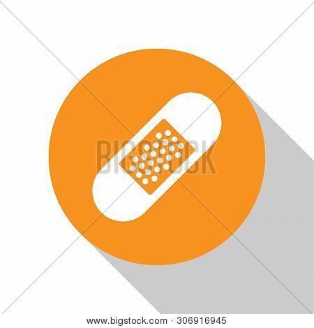 White Bandage Plaster Icon Isolated On White Background. Medical Plaster, Adhesive Bandage, Flexible