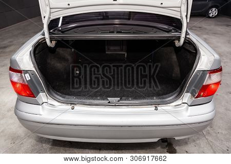 Novosibirsk, Russia - June 14, 2019:  Mazda Capella, Close-up Of The Trunk, Front View. Photography 