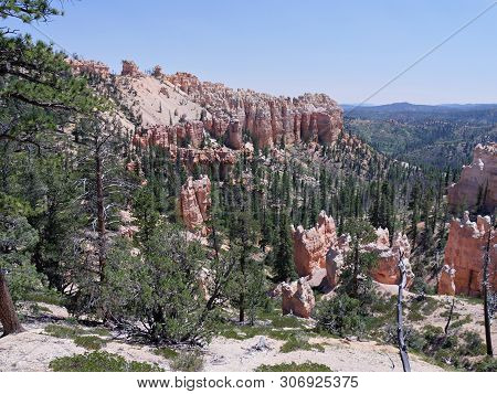 Spectacular View From Farview Point Lookout At Bryce Canyon National Park, Utah.