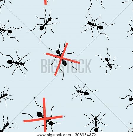 Seamless Graphic Pattern For Packaging From Ants On A Light Background