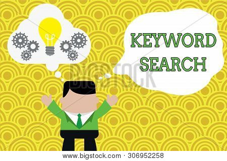 Word Writing Text Keyword Search. Business Concept For Using Word Or Term To Look Correct Subject As