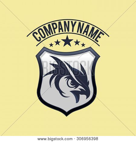 Owl Icon Logo Isolated On Yellow Background. Owl Icon In Trendy Design Style. Owl Vector Icon Modern