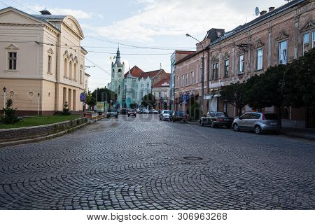 Mukacheve - Ukraine, July 26, 2009: City Hall Of Mukacheve. Center Of The City