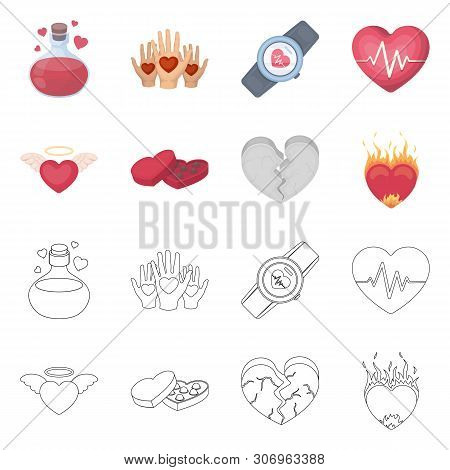 Vector Design Of Abstract And Shape Icon. Set Of Abstract And Love Vector Icon For Stock.