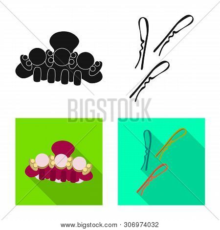 Vector Design Of Beauty And Fashion Logo. Set Of Beauty And Female Vector Icon For Stock.