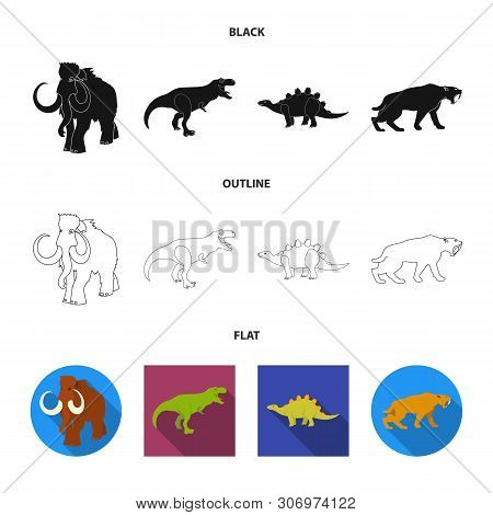 Isolated Object Of Animal And Character Symbol. Set Of Animal And Ancient Stock Symbol For Web.