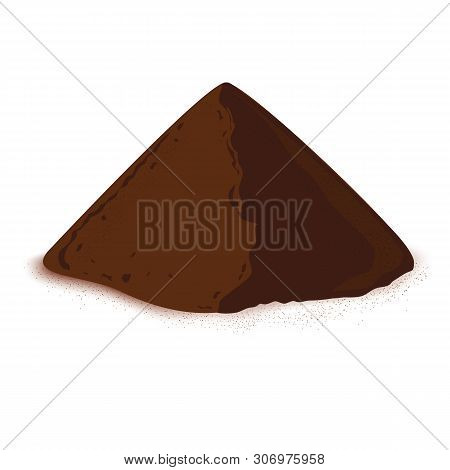 Instant Chicory Root Roasted Powder. Isolated Vector On White Background