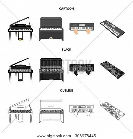 Vector Illustration Of Music And Piano Icon. Collection Of Music And Song Vector Icon For Stock.