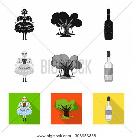 Isolated Object Of Traditional And Tour Sign. Collection Of Traditional And Landmarks Vector Icon Fo