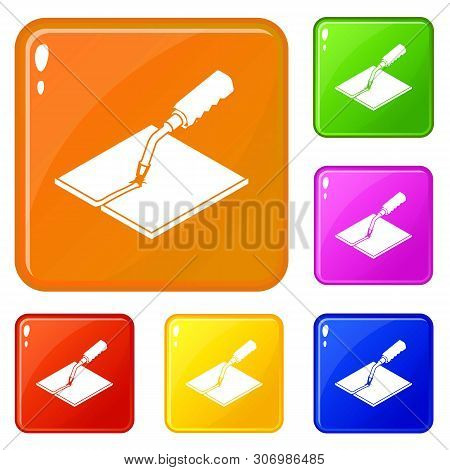 Welding Torch Icons Set Collection Vector 6 Color Isolated On White Background