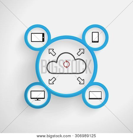 Simple Cloud Computing Concept Illustration With Devices