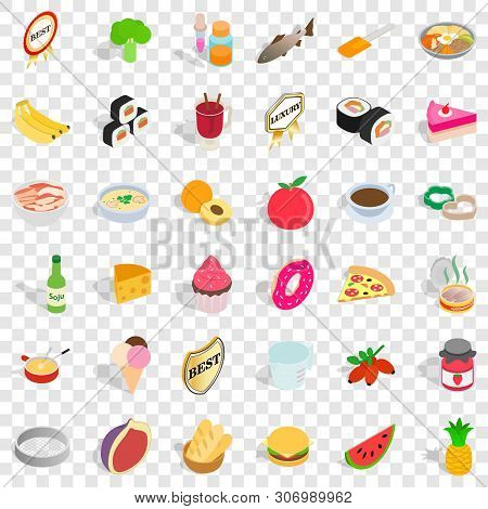 Bakehouse Icons Set. Isometric Style Of 36 Bakehouse Vector Icons For Web For Any Design
