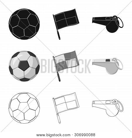 Vector Illustration Of Soccer And Gear Icon. Set Of Soccer And Tournament Vector Icon For Stock.