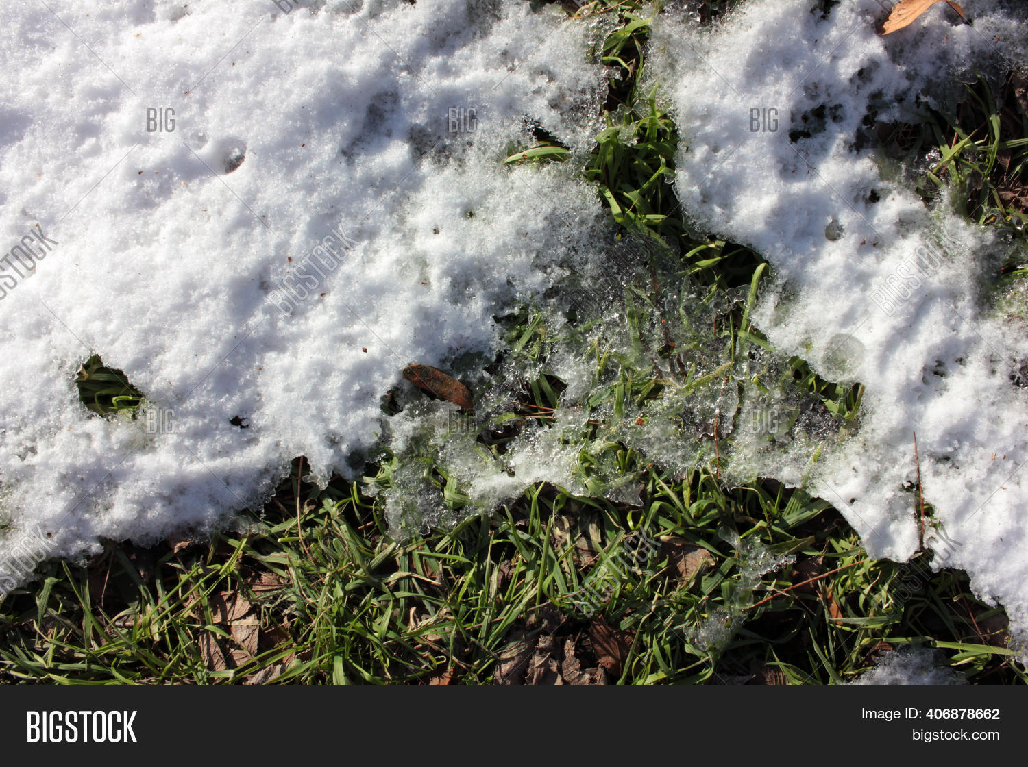 Melting Snow On Green Image & Photo (Free Trial) Bigstock