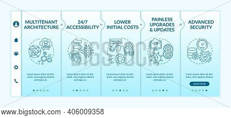 Software As Service Advantages Onboarding Vector Template. Multitenant Architecture. Lower Initial C
