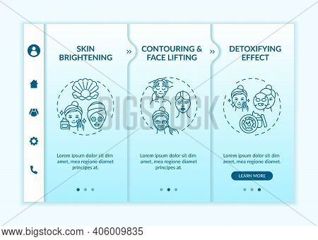 Skin Care Treatment Effects Onboarding Vector Template. Face Contouring And Peeling. Detoxifying Eff