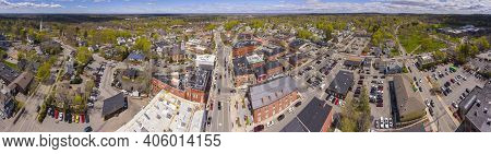 Aerial View Of Historic Center Of Andover Panorama On Main Street In Andover Massachusetts Ma Usa.