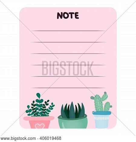 Cute Planner Vector Template For Notes With A Simple Scandinavian Illustrations