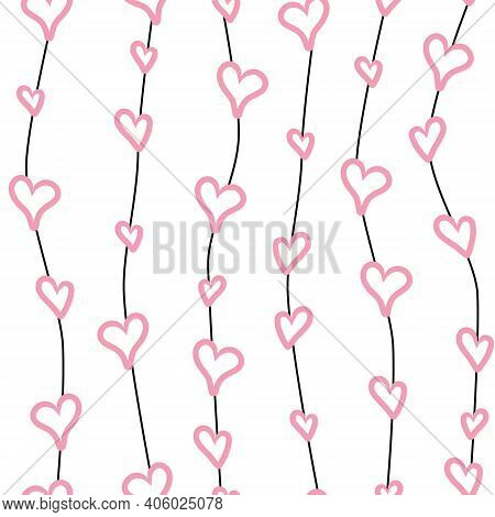 Heart Seamless Pattern.valentine's Day, Wedding, Gift Wrapping 
Paper, Banner. Vector Illustration.