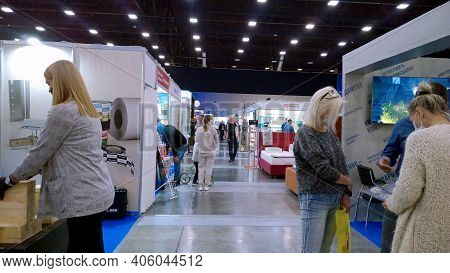 St. Petersburg, Russia - September 26, 2020: Exhibition In New Convention And Conference Expo Center