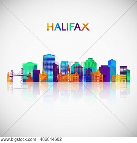 Halifax Skyline Silhouette In Colorful Geometric Style. Symbol For Your Design. Vector Illustration.