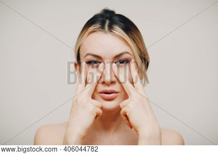 Young Adult Doing Facial Gymnastics Self Massage And Rejuvenating Exercises Face Building For Skin A