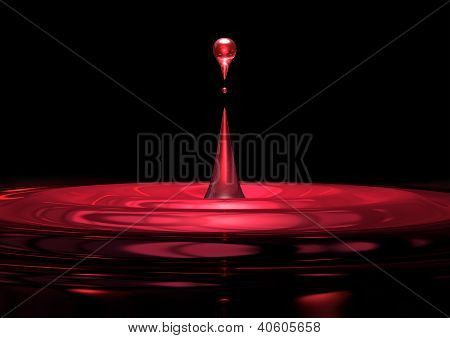 Rosso goccia di liquido Close Up