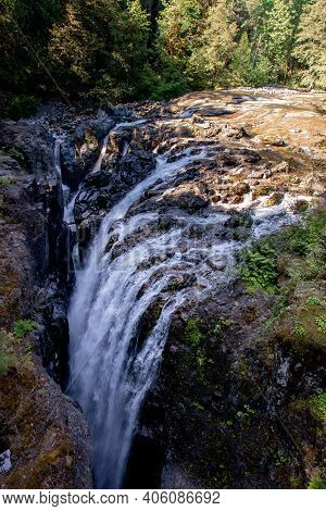 Falls Up Close - Englishman River Falls, Vancouver Island, Bc. Englishman River Is One Of The Many R